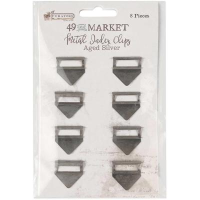 49 And Market Curators Embellishments - Metal Index Clips Aged Silver